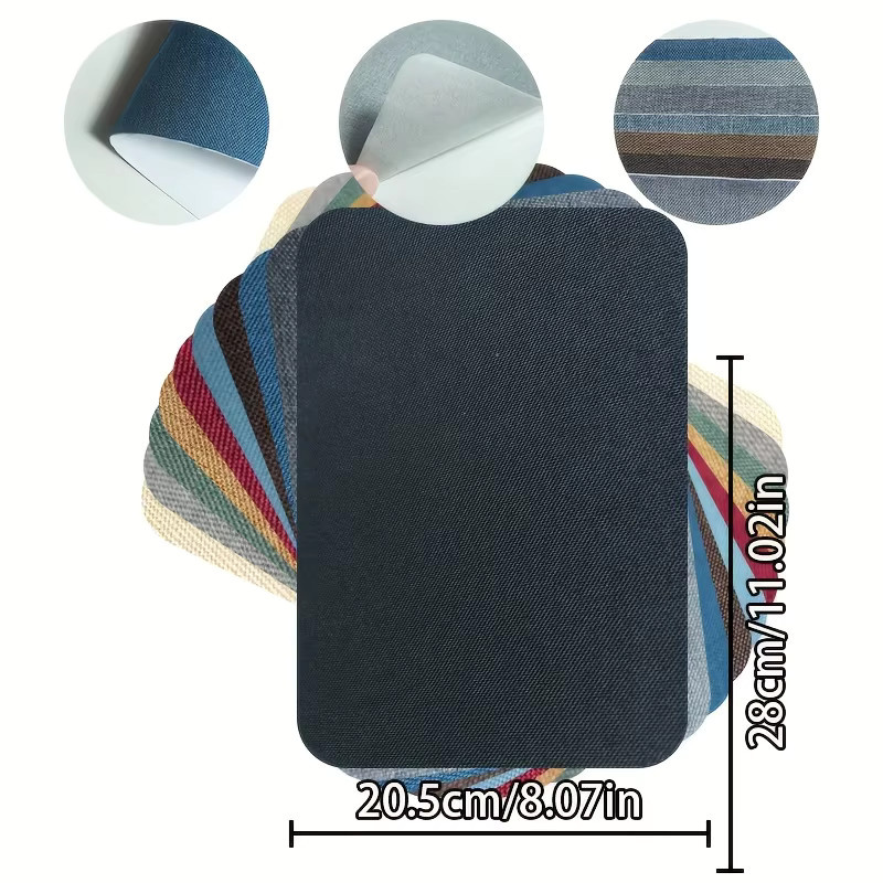 2 Stück selbstklebendes Leinen in Grau für Sofa-Reparatur und Heimwerken, B: 20,5 cm, H: 28 cm - Bild 3