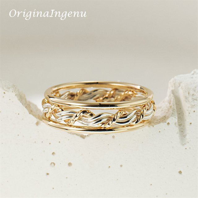 OriginaIngenu 3er-Set Webring, 14 Karat Gold gefüllt, Damen - Bild 1