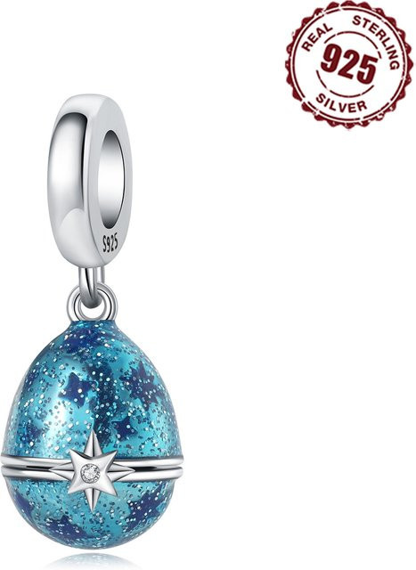 Anhänger 925 Silber, Blauer Stern, Perle, Damen - Bild 1