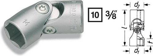Hazet 6-Kant-Gelenk-Steckschlüsseleinsatz 3/8 Zoll 10 mm silber - Bild 1