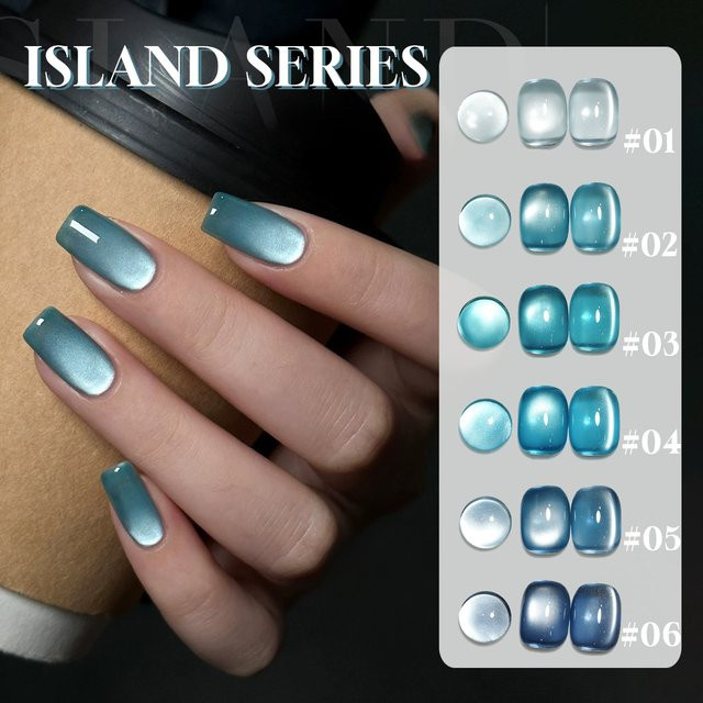 MIANEL Magnetischer Katzenaugen-Gel-Nagellack, Blauer Stil, Schimmernd, 10 ml - Bild 1