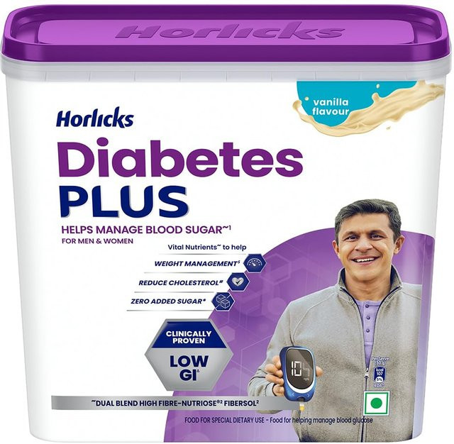 Horlicks Diabetes Plus Vanille Ballaststoffreich Nährpulver 1000 g - Bild 1