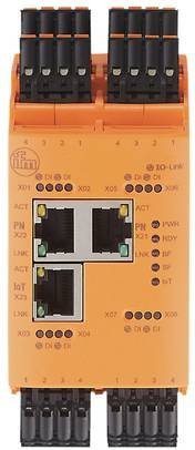 Ifm Electronic AL1900 I/O-Modul mit 8 digitalen Eingängen und 8 digitalen Ausgängen in Orange mit Ethernet/LAN und RJ45-Stecker - Bild 1
