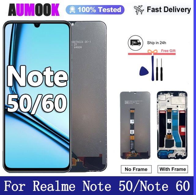 LCD-Display Touchscreen-Einheit für Realme Note 50 RMX3834 und Realme Note 60 RMX3933 in Schwarz - Bild 1