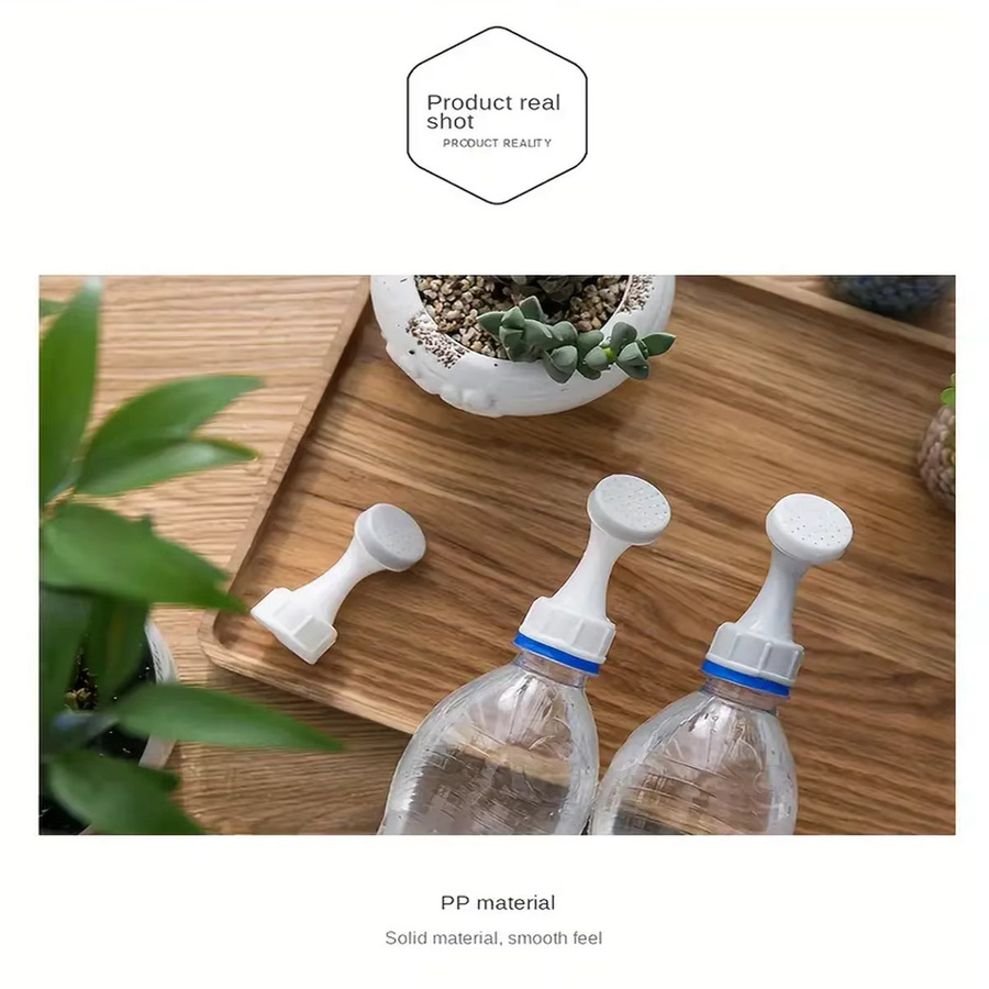 Fashion Home Bewässerungswerkzeug für kleine Pflanzen, praktischer Sprinkler-Wasserflaschenverschluss aus Kunststoff in Grau und Weiß - Bild 6