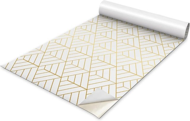 Tulup Möbelfolie Minimalistische Geometrie in Weiß Matt, Breite: 75 cm, Länge: 150 cm - Bild 1