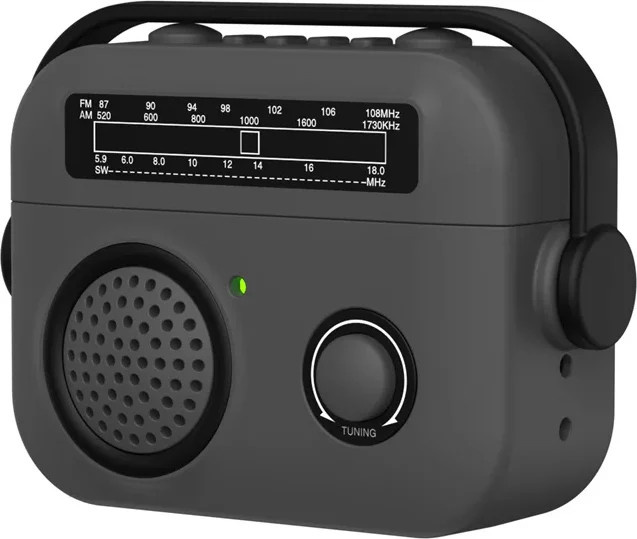 Stoßfeste Silikon-Schutzhülle im Cartoon Radio Design für Apple AirPods 1, 2, 3, 4 sowie Pro und Pro 2 (2021 & 2024 ANC), Farbe: Grau - Bild 1