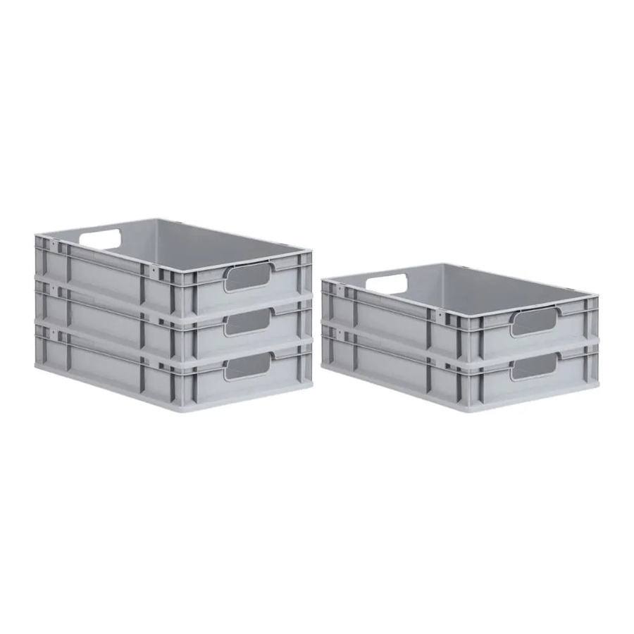 PROREGAL Spar Set 5x Eurobox Nextgen Economy Transportboxen Grau H x B x T: 12 x 40 x 60 cm - Bild 2