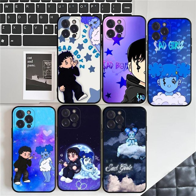 J-Junior H Sad Girl Handyhülle für iPhone 17 Air 16 15 14 13 12 11 Pro Max Plus TPU Soft Case in Multicolour - Bild 1
