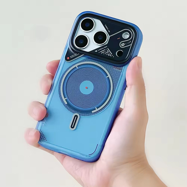 MagSafe Mecha Magnetische Handyhülle für iPhone 17 Air, 16 Pro Max, 15, 14, 13 in Schwarz, Matt Transluzent mit kabellosem Laden und Bumper PC Cover - Bild 1