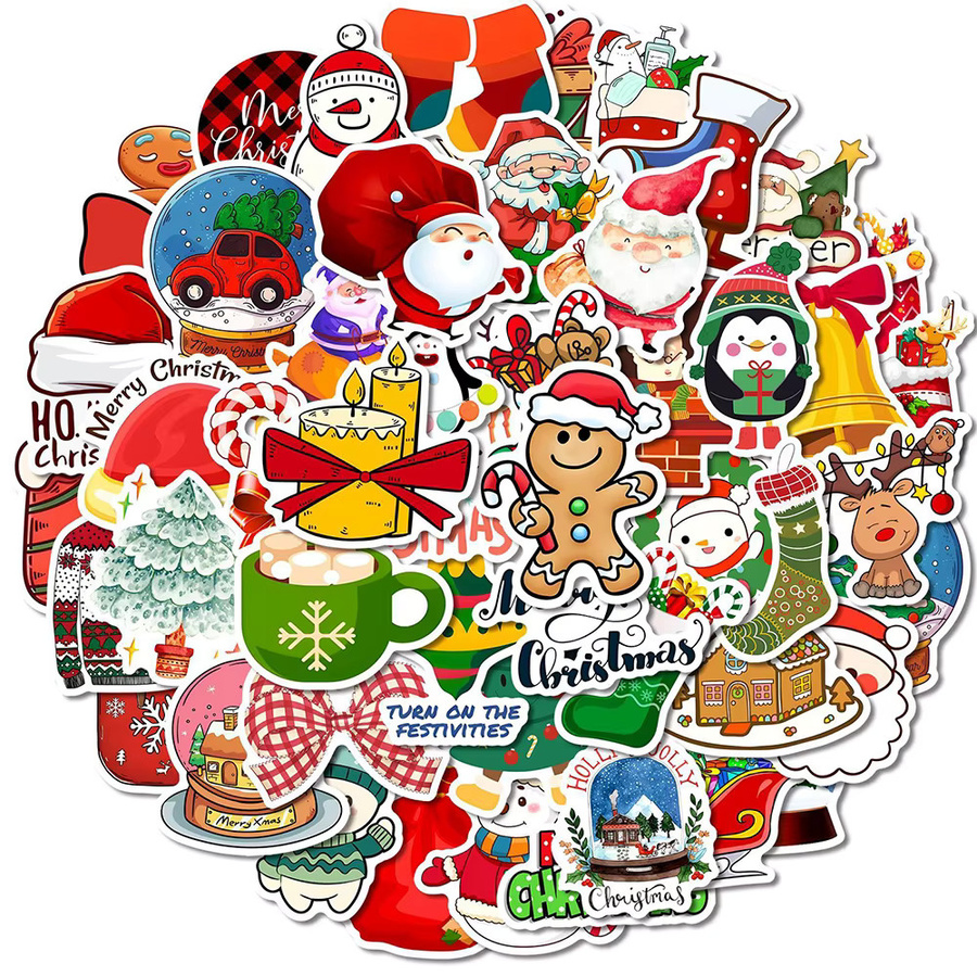 Rspctou Santa Claus Cartoon Aufkleber, Wasserdicht, Multicolor - Bild 2