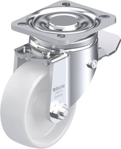Blickle Lenkrolle mit Feststeller 277202 LH-PO 100G-1-ST, Farbe Weiß, Rad-Durchmesser: 100 mm, Tragfähigkeit: 280 kg - Bild 1