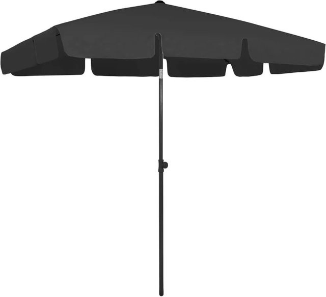 vidaXL Strandschirm aus Polyester in Schwarz, B/T/H: 200 x 125 x 180 cm - Bild 1