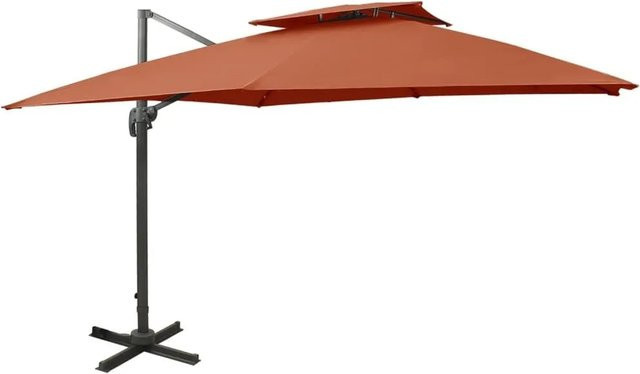 vidaXL Ampelschirm mit Lüftung in Terrakotta aus Polyester und Aluminium, B/T/H: 300 x 300 x 258 cm - Bild 1