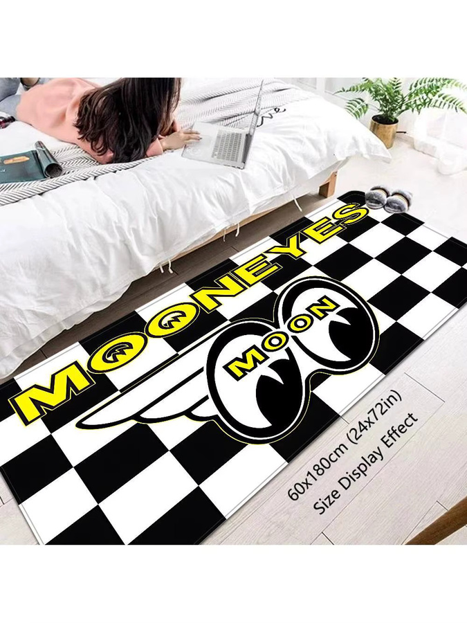 Mooneyes Bodenmatte im Retro-Checkerboard-Design, rutschfest und weich, Mehrfarbig, Rechteckig - Bild 7