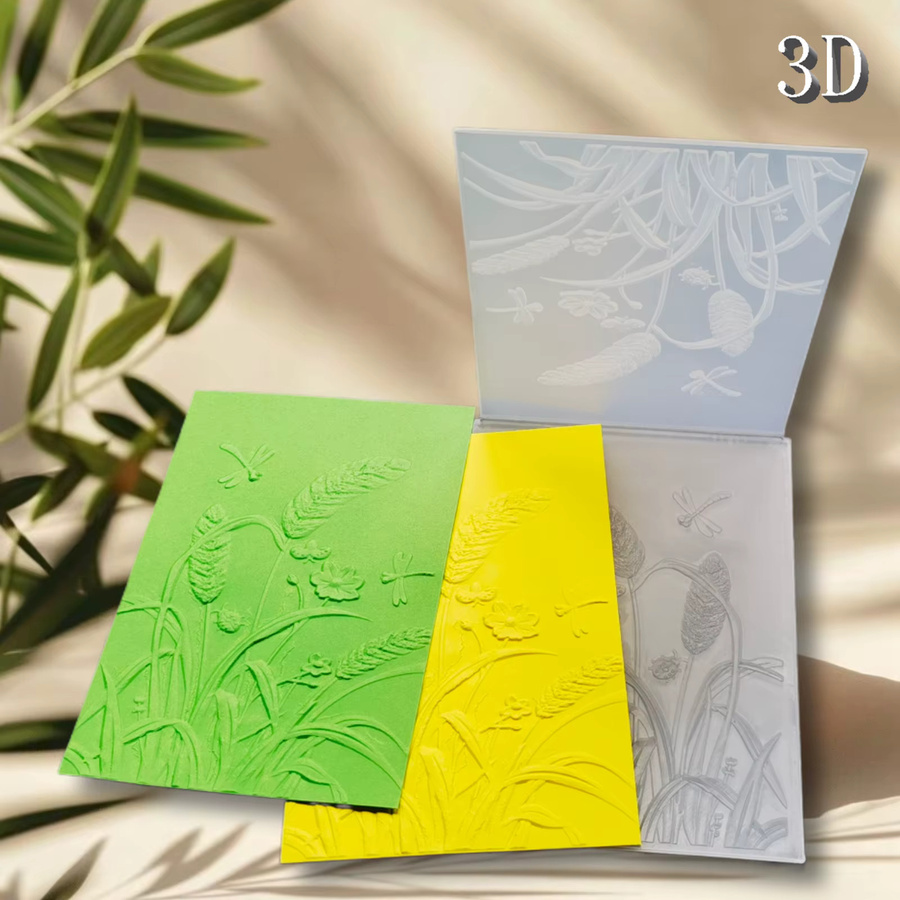 3D-Ordner aus Kunststoff mit gepressten Blumen Green Paradise of Dogtail Grass and Tiny Creatures in Grün - Bild 3