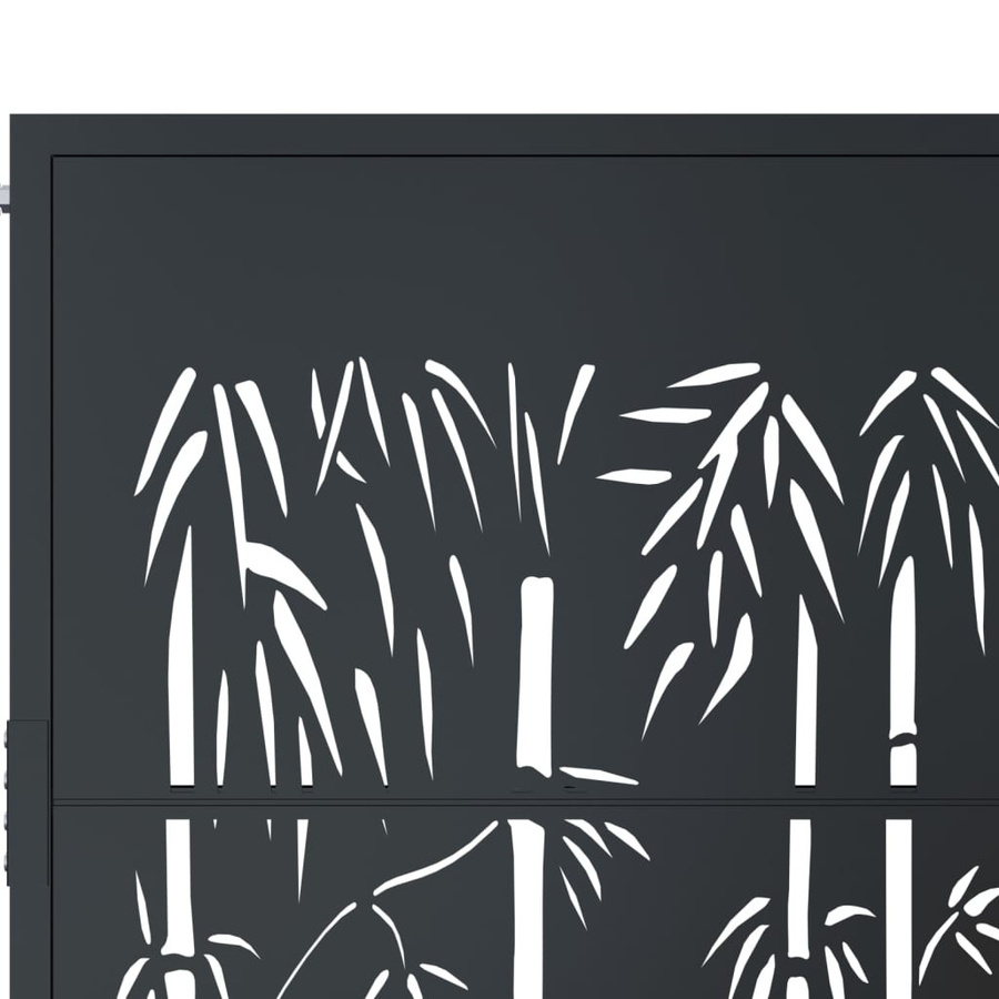 vidaXL Gartentor aus Stahl in Anthrazit mit Bambus-Design, B: 105 cm, H: 130 cm - Bild 4