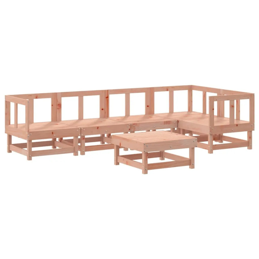 vidaXL 6-tlg Garten-Lounge-Set aus Massivholz Douglasie in Braun mit Latten-Design und L-Form - Bild 2