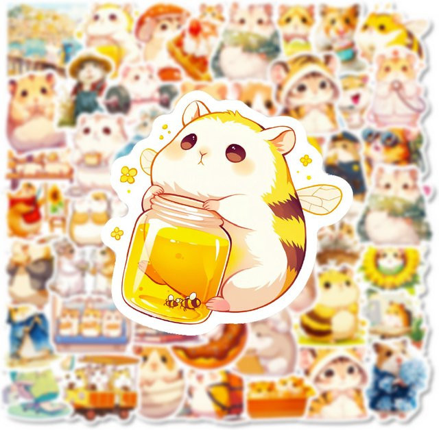 Charile Aquarell Tier Hamster Aufkleber, Dekoration Aufkleber, multicolour - Bild 1
