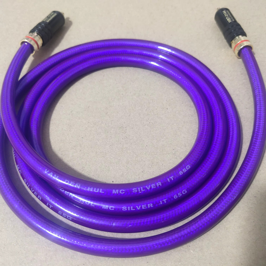 Van Den Hul VDH IT65G Digital Coaxial DAC SPDIF Kabel mit WBT-0144 RCA Steckern in Silber und Lila - Bild 2