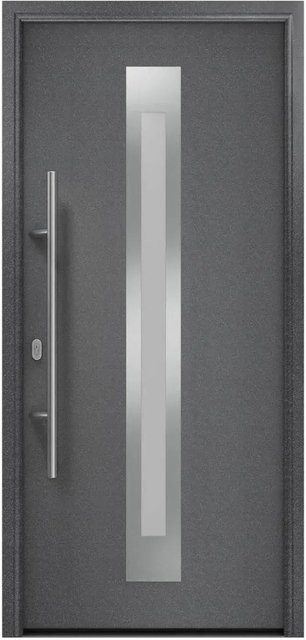EcoStar Haustür Isopro IP 770S in Anthrazitmetallic mit Glaseinsatz, B: 110 cm, H: 210 cm, DIN Links - Bild 1