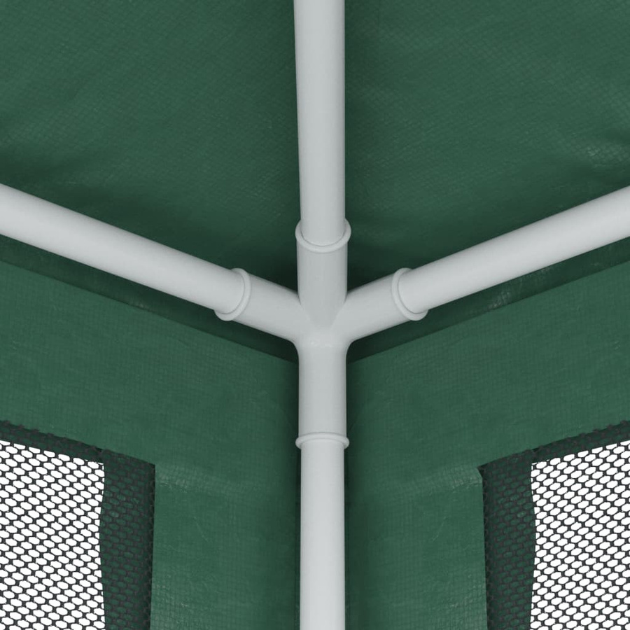 vidaXL Partyzelt aus HDPE mit 4 Mesh-Seitenwänden in Grün, B/T: 200 x 200 cm, H: 240 cm - Bild 4