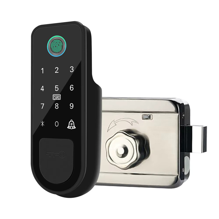 LUCKING DOOR Fingerabdruck-Haustürschloss in Schwarz mit Tuya App-Unterstützung, Bluetooth und IC-Karten-Gateway-Entsperrung für schlüssellosen Zugang - Bild 6