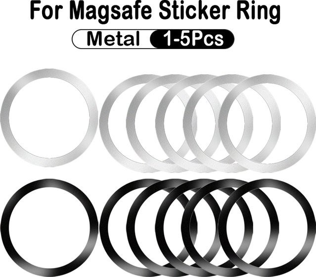 Mosizave Universal Magnet Metallplatte Ring in Schwarz für MagSafe Wireless Ladegeräte und Autohalterungen - Bild 1