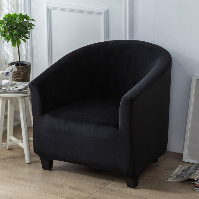 Yiran Furniture Sesselbezug aus Samt in Schwarz, Halbkreisförmiger Bogen, B/H: 60 x 40 cm - Bild 1