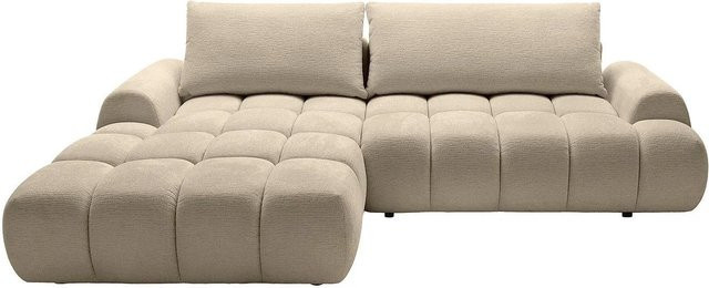 Vente-unique Schlafsofa Farneta in Taupe und Beige mit L-Form und Schlaffunktion, Breite: 280 cm - Bild 1