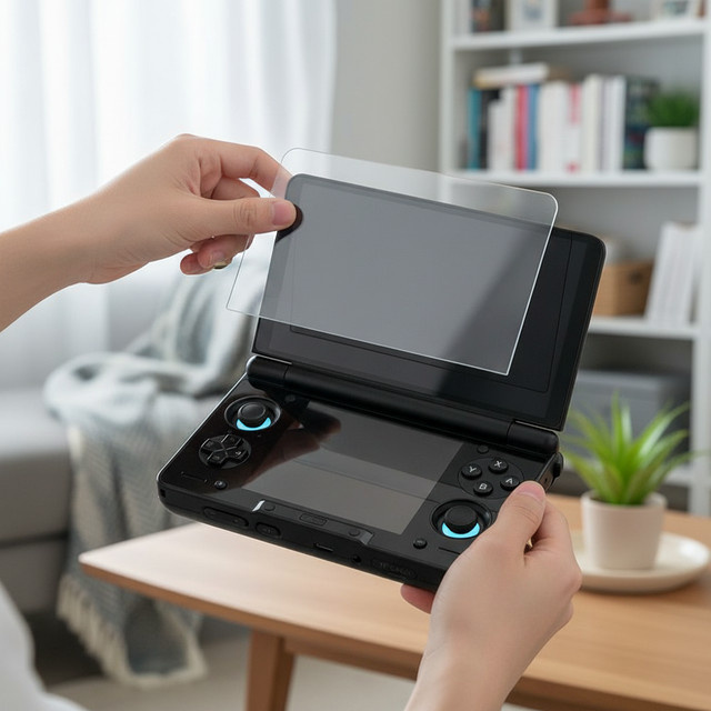 AYN THOR Displayschutzfolie aus gehärtetem Glas, transparent, kratzfest, HD-Vollbild-Schutz für THOR Flip Dual Screen Game Console - Bild 1