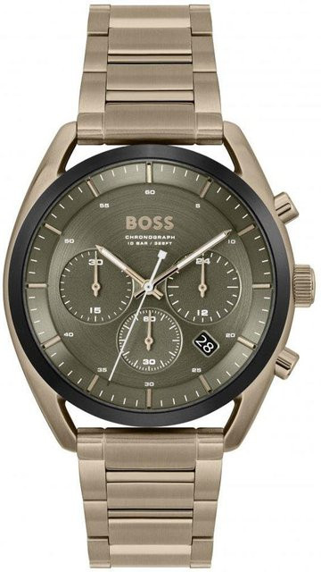 Hugo Boss Armbanduhr, Quarz, Edelstahl, 44 mm, Herren, Gold, Braun - Bild 1