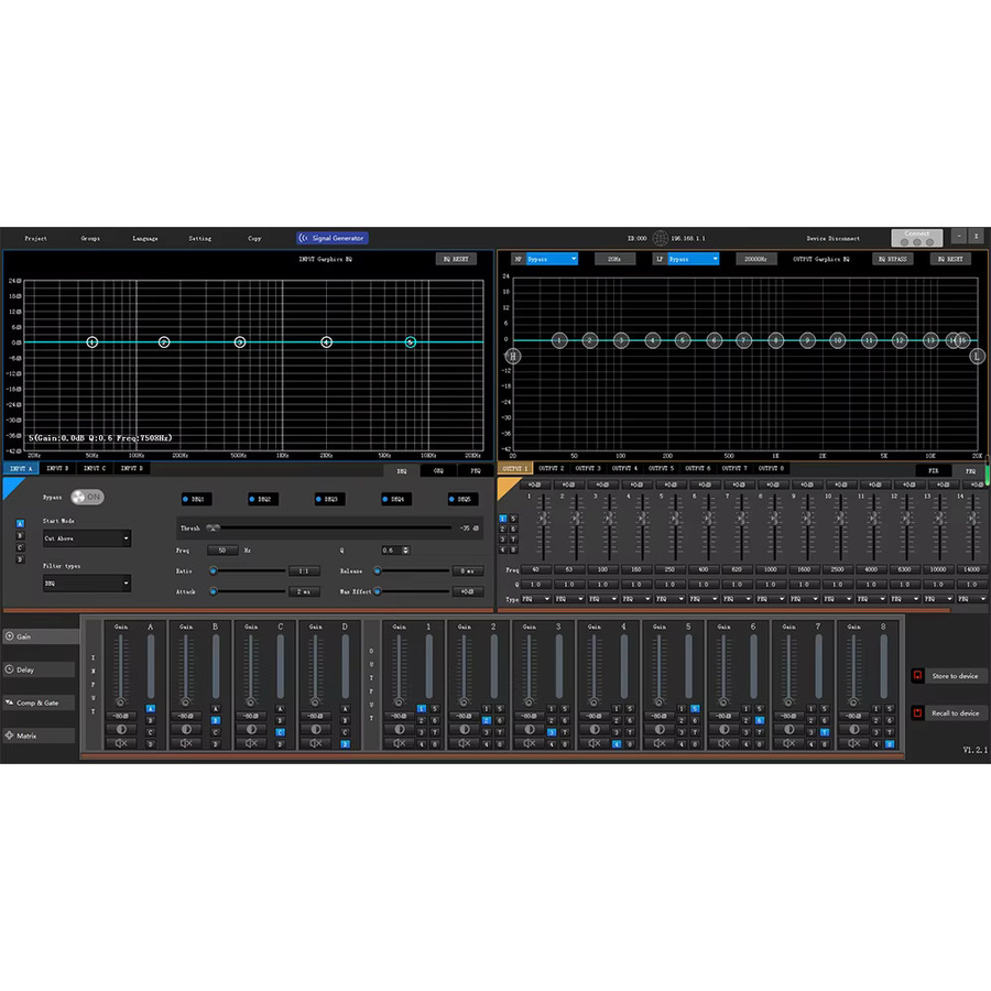PAULKITSON LA408 4-In 8-Out FIR Audio-Prozessor in Schwarz mit Gain Delay Comp Gate Matrix Xover für Bühnen-Live-Shows und KTV-Soundsysteme - Bild 4