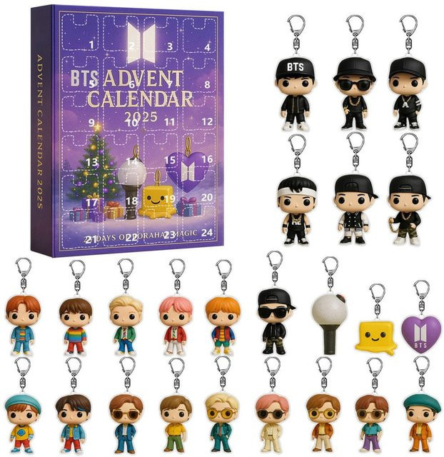 GlimmerGrove BTS Weihnachts-Adventskalender mit Acryl-Schlüsselanhängern in Multicolour - Bild 1