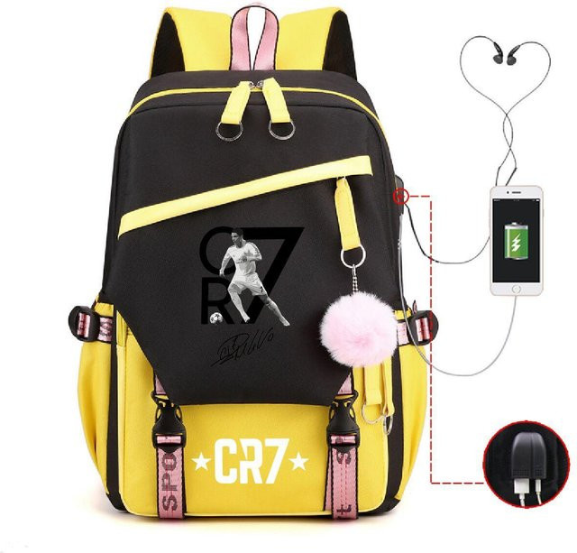 3-teiliges Schulrucksack-Set in Schwarz aus Oxford-Stoff mit Schultasche, Schultergurt und Federmäppchen - Bild 1