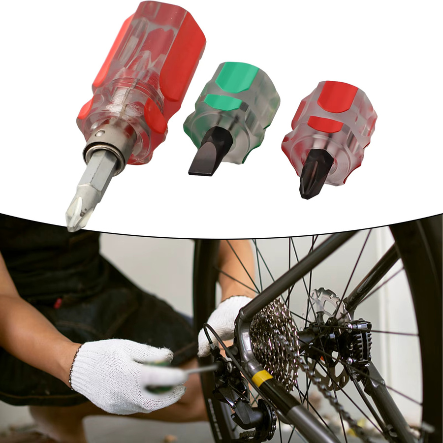 Vibratite 3er-Set Mini-Schraubendreher 2-in-1 mit Schlitz und Kreuz, transparent, rutschfester Griff für Reparaturarbeiten - Bild 2