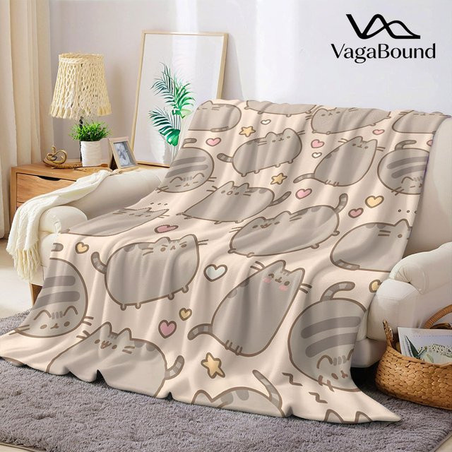 Beast Kingdom Pusheen Katzen Flanelldecke aus Fleece, Mehrfarbig - Bild 1