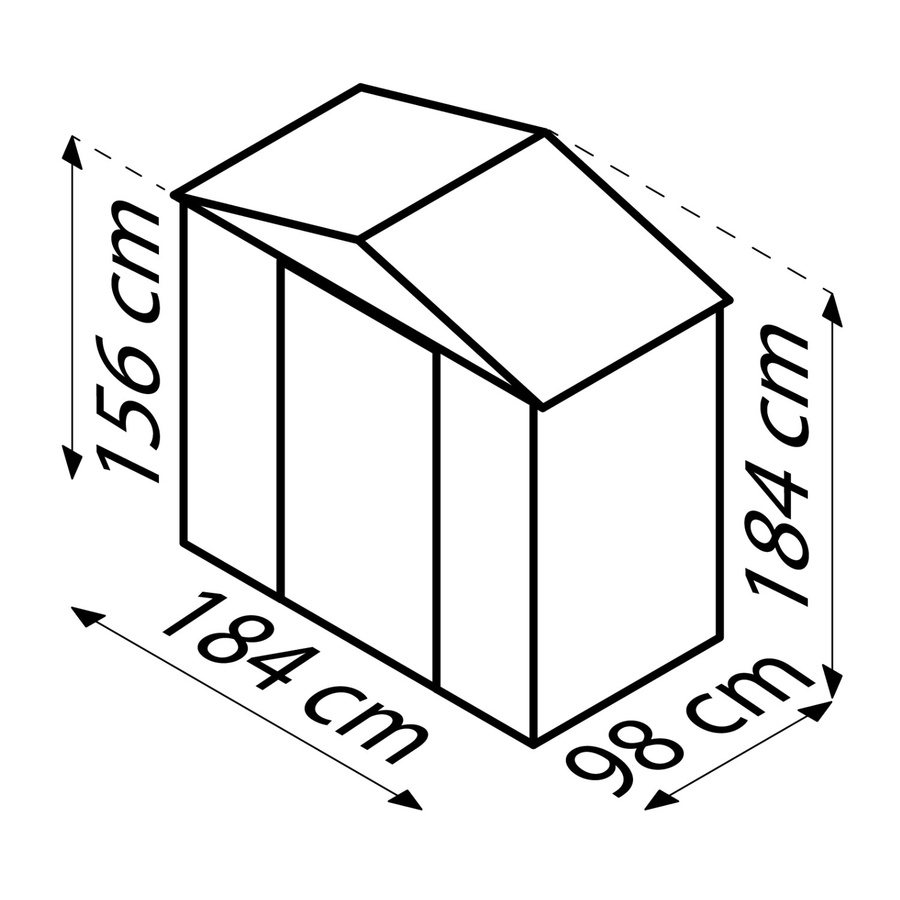 Pergart Gerätehaus Düsseldorf II 64 aus Metall in Schiefer-Creme, B/T/H: 194 x 110 x 184 cm - Bild 4