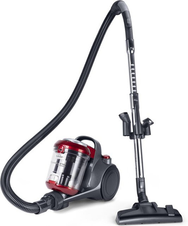 Fakir Trend BL 141 Beutelloser Bodenstaubsauger in Anthrazit/Rot mit waschbarem Filter