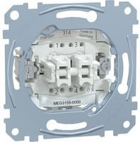 Merten Doppeltaster-Einsatz 2 Schalter 1-polig 10A 250V AC MEG3155-0000 Weiß/Silber - Bild 1