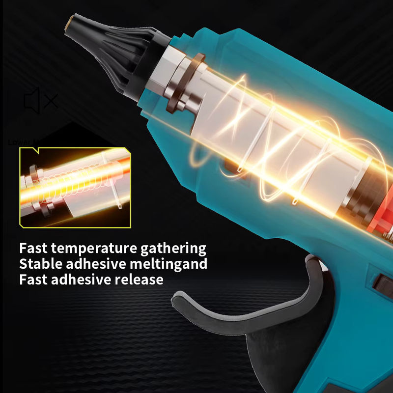 NewBeny Elektrische Heißklebepistole mit 10 Klebesticks, Tragbares Akku-Reparaturwerkzeug für Makita-Akkus, Blau - Bild 3
