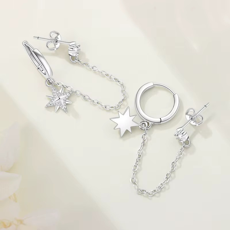 MISEFF Creolen, 925 Silber, Zirkonia, Vintage, Damen - Bild 2