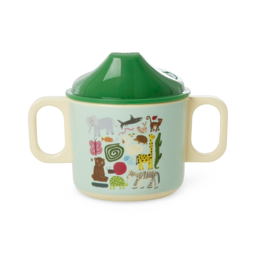 Rice Melamin Baby Schnabeltasse Wildlife in Mint mit 250ml - Bild 1