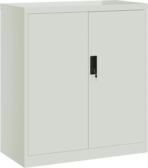 vidaXL Aktenschrank aus pulverbeschichtetem Stahl in Grau mit Schloss und Regalböden, B/T/H: 79 x 40 x 90 cm - Bild 1