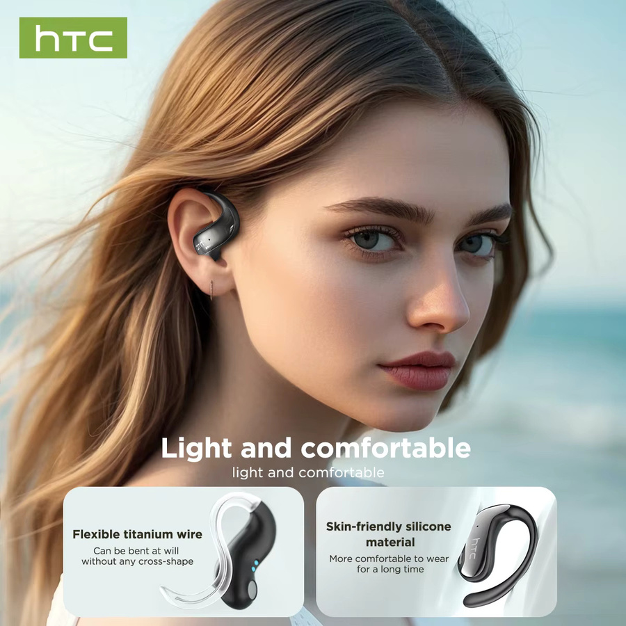 HTC NE19 Kabellose Bluetooth Open-Ear Kopfhörer mit AI-Übersetzung und ENC in Schwarz - Bild 3