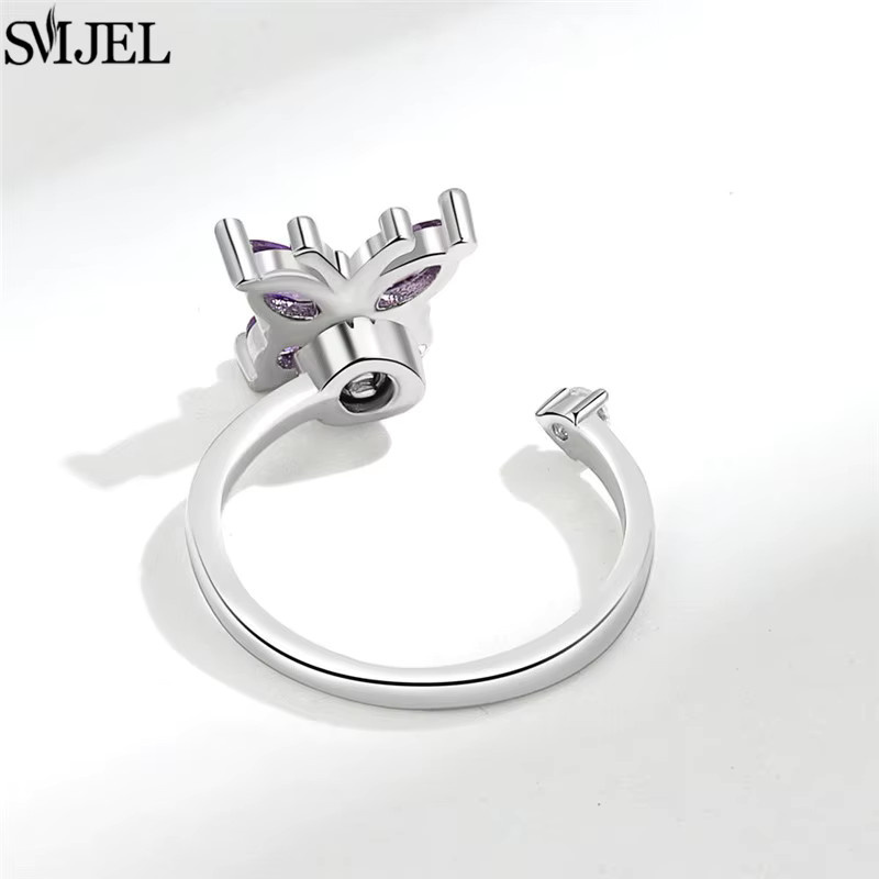 SMJEL Ring, Schmetterling, Kristall, Lila, Silber, Damen - Bild 2