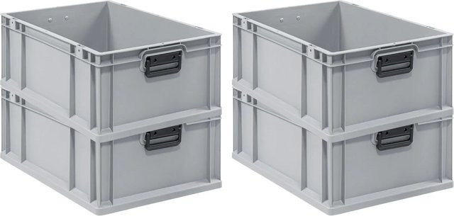 PROREGAL Spar Set 4x Eurobox Nextgen Portable Duo Transportbehälter Grau H x B x T: 22 x 40 x 60 cm - Bild 1