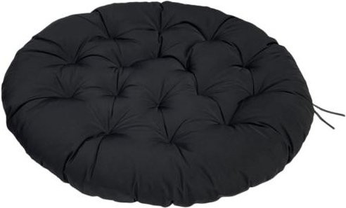 Papasan Stuhlkissen in Schwarz mit gepolsterten Bändern, Durchmesser: 50 cm - Bild 1