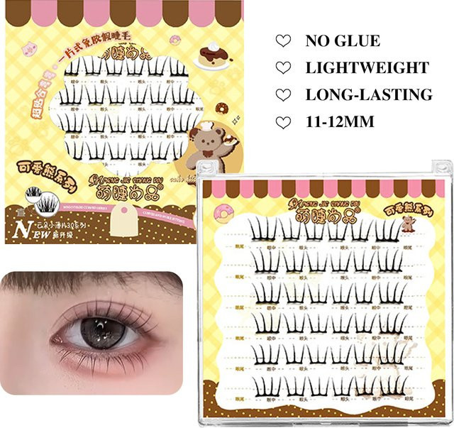 Sosweet Wimperncluster, selbstklebend, ultradünne Blattserie, Unisex - Bild 1