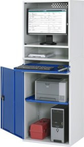 Rau Computer-Schrank 65 mit Monitorgehäuse und abschließbaren Türen, B/T/H: 650 x 520 x 1770 cm - Bild 1